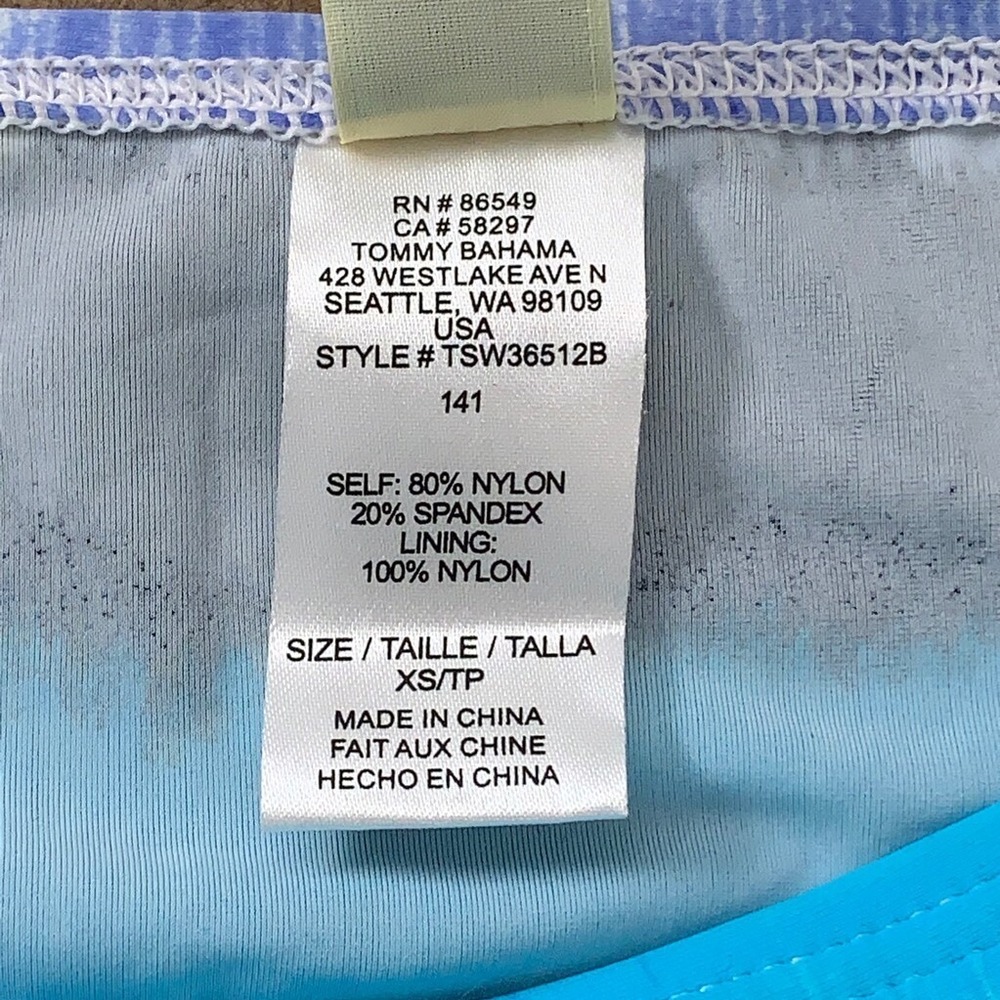 Relax By Tommy Bahama Womens Bikini Swim Bottom Blue Black Ombre Stretch XS New - Picture 5 of 6